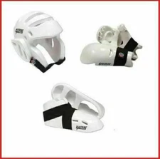 Sparring Gear Package for Child or Adults - Karate Protection Guards in White