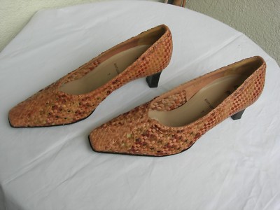 René by ara,Germany.Elegante Sommer-Pumps,Gr. 7.Echt-Leder-hellbraun-geflochten 