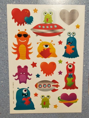 Adesivi San Valentino - Puffy Paw Patrol Dogs e Space Aliens UFO - Foto 2 di 3