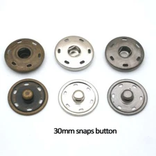 10sets Metal snap buttons 30mm big large metal brass sew on press buttons