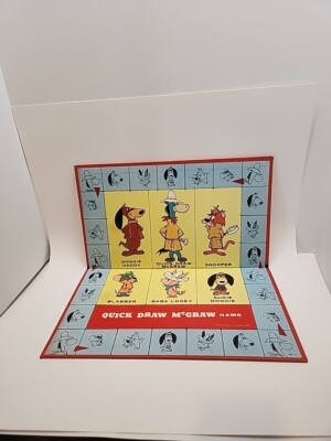QUICK DRAW McGRAW Board Game TV CARTOON SHOW MB 1960 Not Complete Board Only