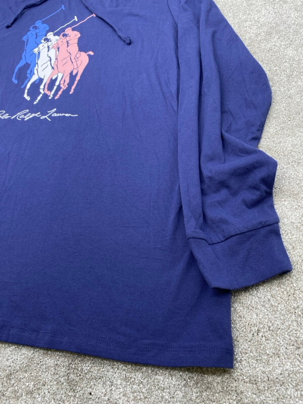 Polo by Ralph Lauren Felpa con Cappuccio 26 1 Jersey Lsl Tsh Uomo 2XL Manica Lunga Blu 3 Pony