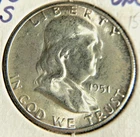 1951-S Franklin Half 90% Silver UNC Coin  12.20