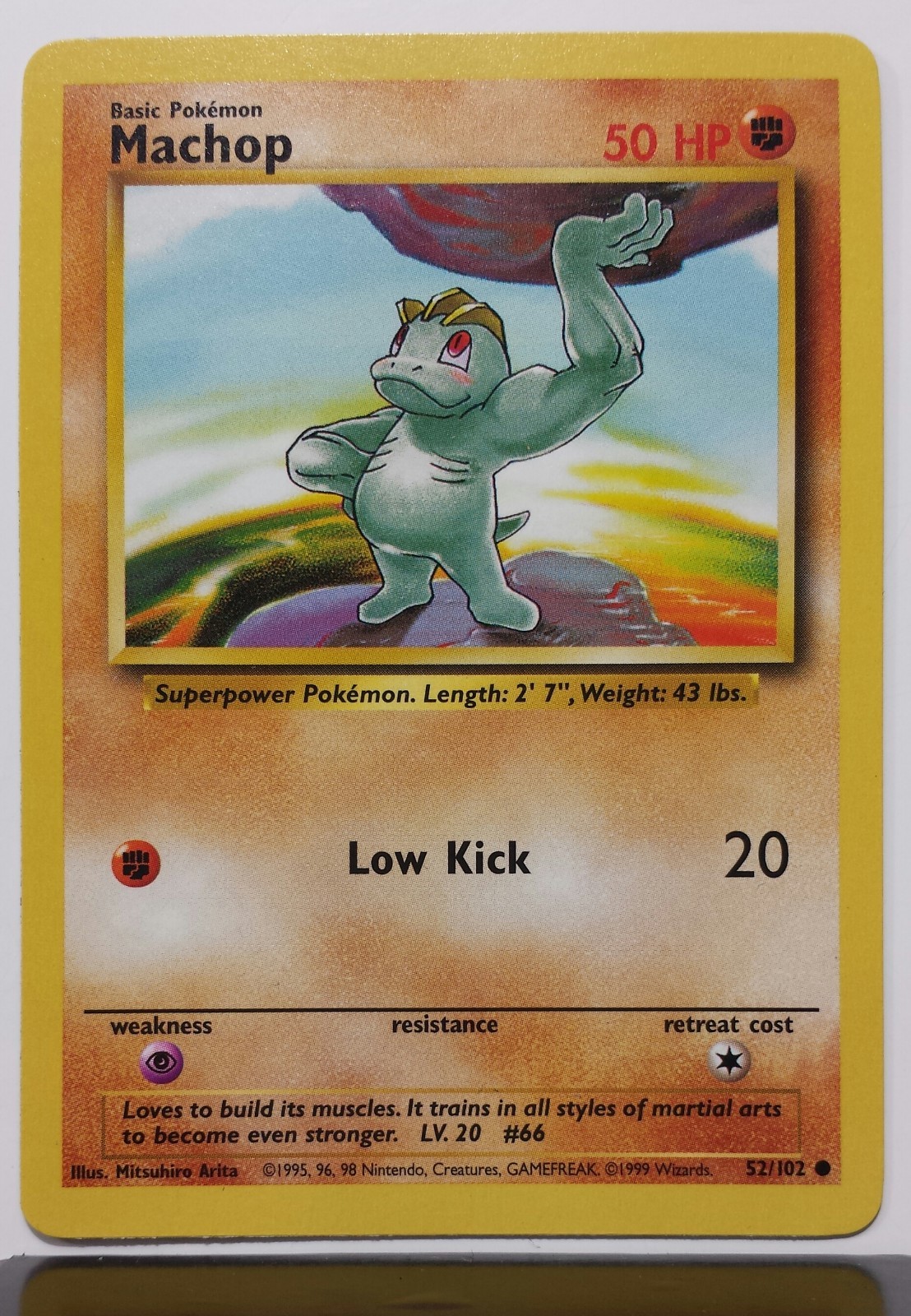 Machop 52/102 - NM / M - Base Pokemon Card - $2 Combined Shipping