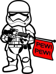 Star Wars The Force Awakens 1st Order Stormtrooper Pew Pew Bumper Sticker Ebay
