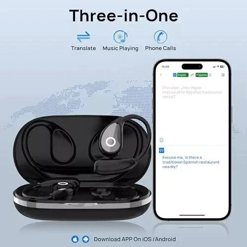 AI Language Translator Earbuds Device Real-time Smart Instant 144 Languages - Image 4 of 4