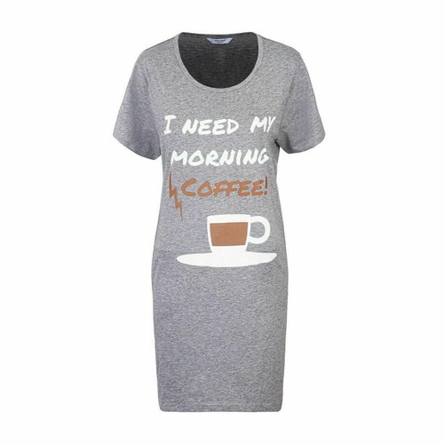 Camisón Camisón Mujeres Algodón Damas Manga Corta Estampado Camisón Ropa de dormir - Imagen 36 de 59