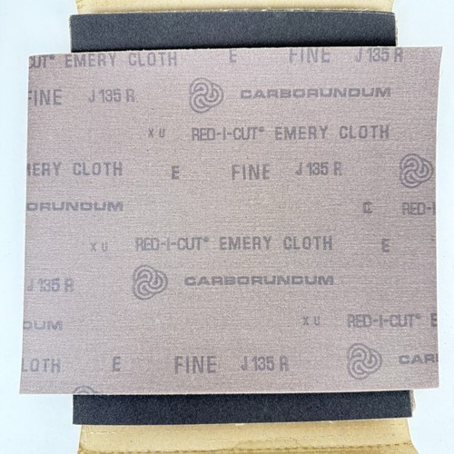 CARBORUNDUM Abrasive RED-I-CUT Emery Cloth E FINE GRIT 9"X11" - 41 Sheets USA - Picture 2 of 7