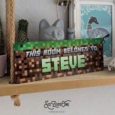 Bedroom Mine ANY NAME Metal Sign Horizontal - Craft Blox For him / her Personal