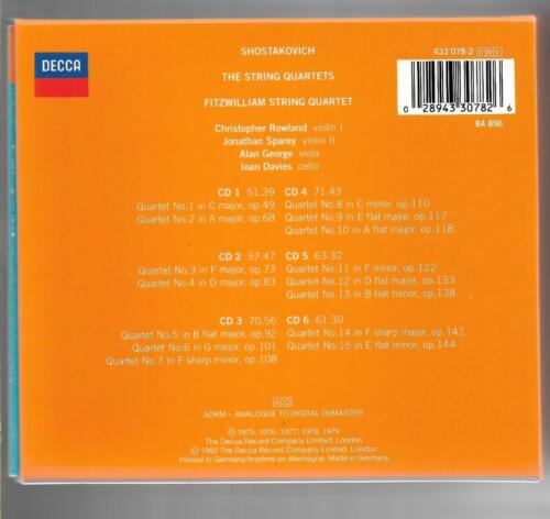 SHOSTAKOVICH The String Quartets FITZWILLIAM SQ Decca 6CD set - Picture 2 of 3