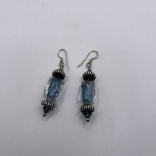 Blue In Glass Dangle Fashion Earrings