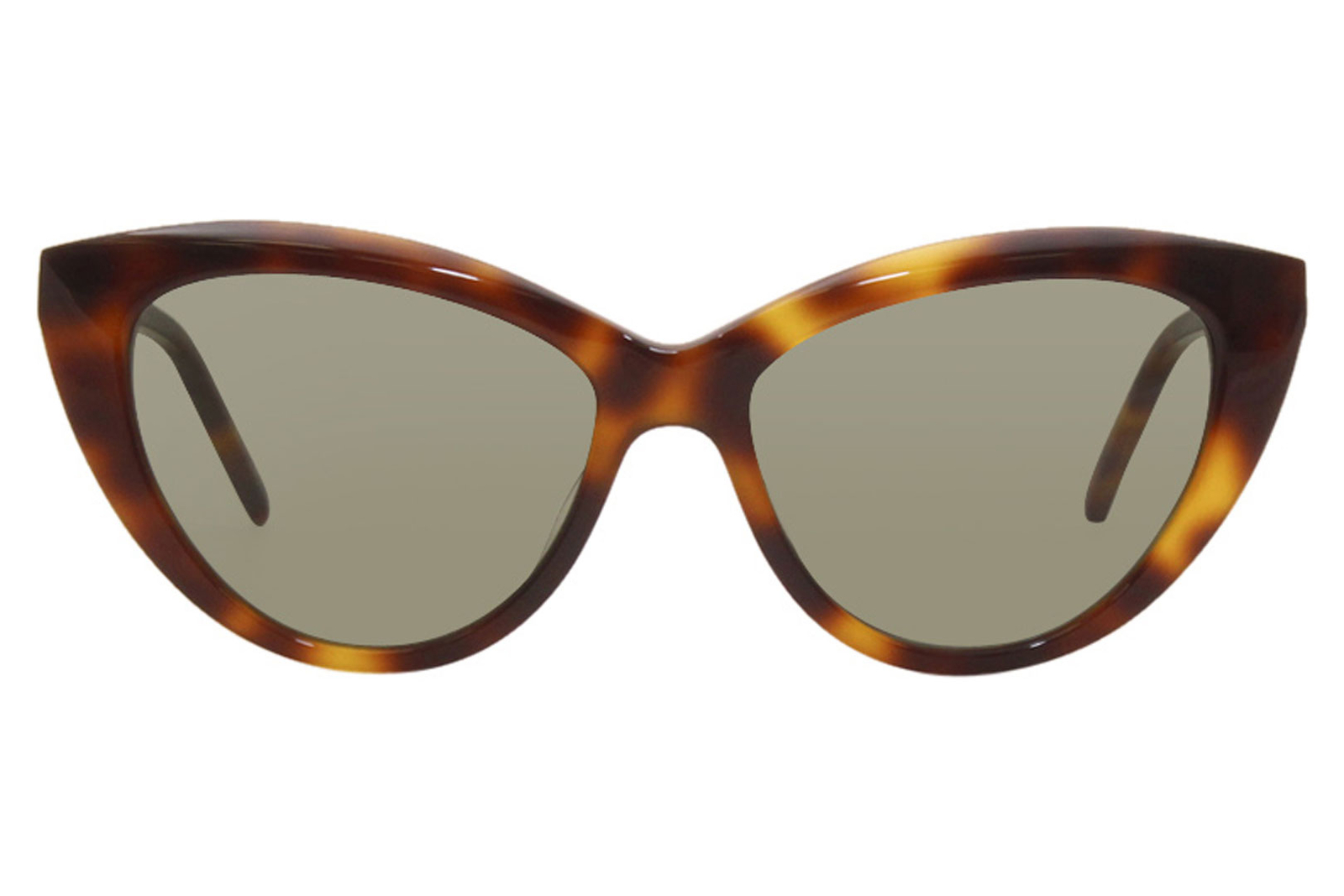 Saint Laurent SL M81 003 occhiali da sole donna avana oro verde lenti occhio di gatto 55 mm