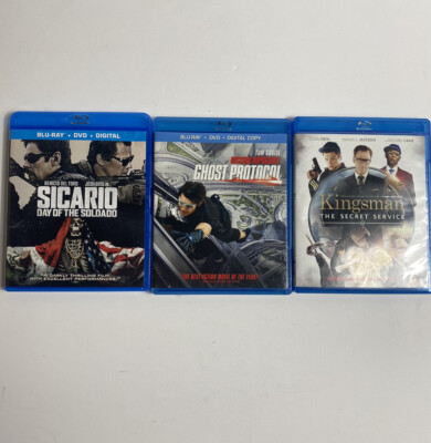 Blu-ray Lot Of 3, Mission Impossible: Ghost Protocol, Kings man, Sicario