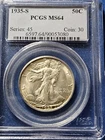 1935-S Walking Liberty Half Dollar 50c PCGS MS64. Tough Date To Find!