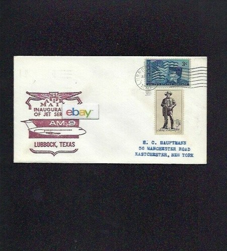 BRANIFF INTERNATIONAL 1ST FLIGHT COVER AM#9 BAC 1-11 JET LUBBOCK/HOUSTON 4/1965