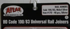 Atlas Model Railroad co. #170, HO scale rail joiners