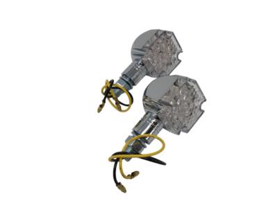 Highway Hawk Blinker LED Set ''Gothic'' in Chrom mit E-Mark/ M10 Gewinde (2 Stück)