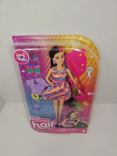 Barbie Totally Hair Heart-Themed Doll, Petite, 8.5" Fantasy Hair 15 Accessories