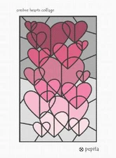Ombre Hearts Collage Needlepoint Kit or Canvas