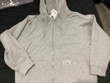 (SZ M) Pro Club HeavyWeight Fleece Full Zipper Hoodie (Heather Gray)