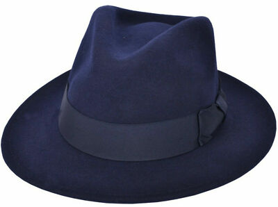 Quality Classic Hand Made Fedora Trilby Hat With Band 100% Wool
