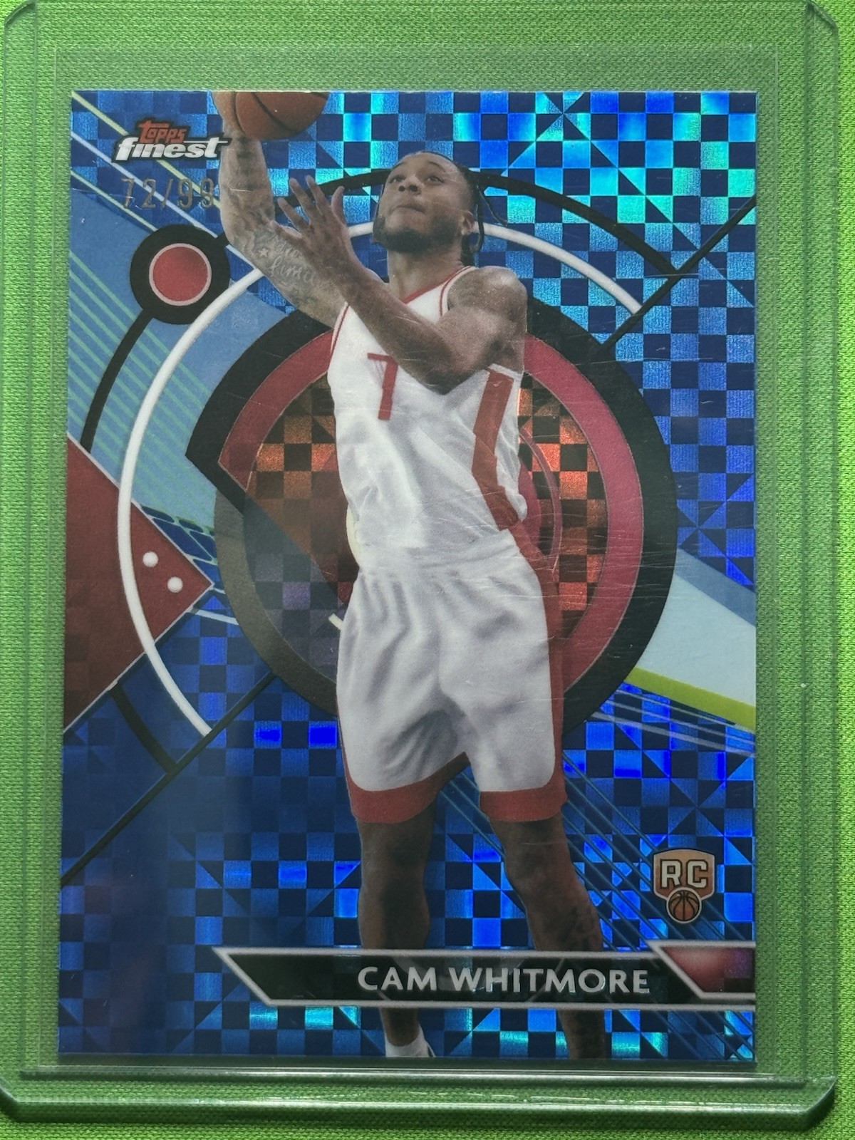 2023 Topps Finest 79 Cam Whitmore Blue Checkerboard Refractor /99 RC