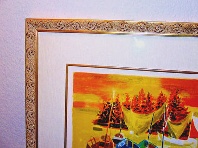 Vintage MCM GEORGES LAMBERT 1968 Lithograph 'Coucher de Soleil