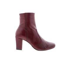 Miz Mooz Harvee Womens Burgundy Leather Zipper Ankle & Booties Boots