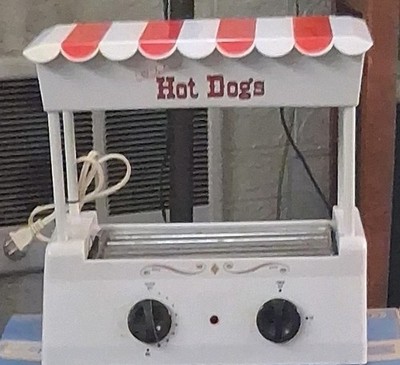 Nostalgia Electrics Old-Fashioned Hot Dog Roller w/ Bun Warmer Canopy 14''x14''x8''
