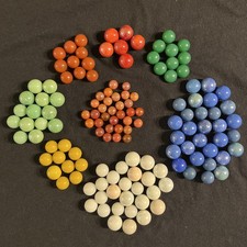 130 Solid Color Glass Marbles Multiple Colors  Sizes for Games Or Decor