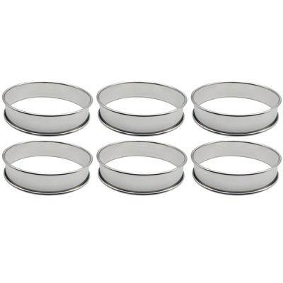 6PCS Stainless Steel English Muffin Rings 4.13inch Double Rolled Non Stick Ro...