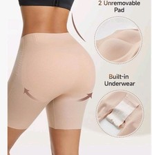 Butt Lifting Underwear Tummy Control Shapewear High Waist Beige Seamless Size S