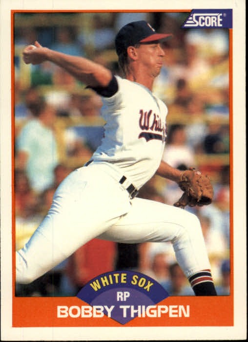 1989 Score #399 Bobby Thigpen UER/Bio says 37 saves in/'88, should be 34 - BB