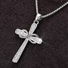 Crystal Cross Pendant Necklace For Women Girls Jewellery Gift Holiday Gift