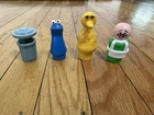 4 Vtg Fisher Price Sesame Street Little People Figures Bert Hooper Cookie Oscar
