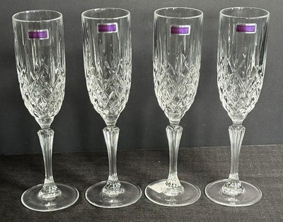 Marquis By Waterford Markham Champagne Flutes-Set of 4-New In Box-Made In Italy