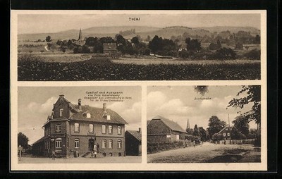 AK Grasdorf b. Derneburg, Gasthof F. Scharenberg, Totalansicht, Dorfstraße 