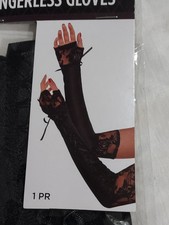 Women's Lace Corset Fingerless Gloves Elbow Length One Size Halloween Cosplay