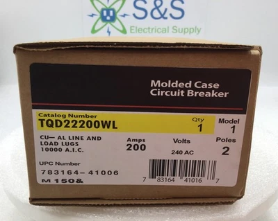 GE GENERAL ELECTRIC GE TQD22200/TQD22200WL 200 Amp 2 Pole 240V Circuit Breaker