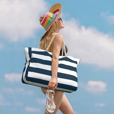 Bolsa De Playa De Malla Con Cremallera LEAFOREST – Grande, Ligera Y De Secado Rápido