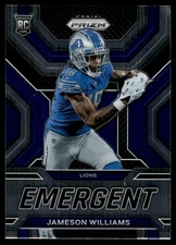 2022 Panini Prizm Emergent Jameson Williams RC Detroit Lions #E-9