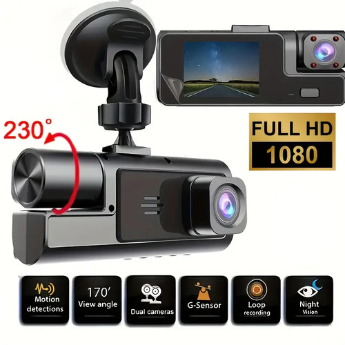 Cámara de coche de triple cámara 1080P Visión nocturna infrarroja 170° Con Audio - Bild 15 von 15