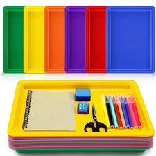 Mifoci 12 Pack Large 16x12" Stackable Plastic Art Trays for Kids Activities Craf