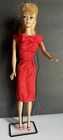 Vintage Mattel Barbie Red Silk Sheath PAK Dress (1962-63) HTF