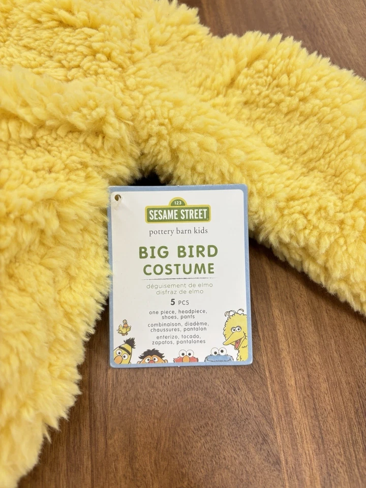Fantasia POTTERY BARN KIDS Sesame Street® Big Bird-2-3T-Nova com etiquetas listras de Halloween - Imagem 2 de 2