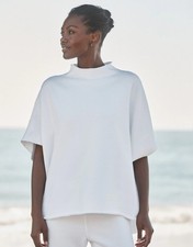 FRANK EILEEN Audrey Funnel Neck Capelet In White O/S