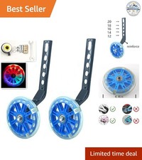 Pair of Silent Flash Training Wheels for 12-20 Inch Children's Bicycles Blue