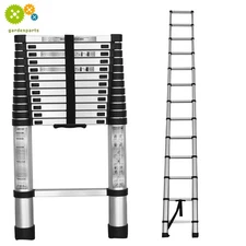 14.5FT Aluminum Extension Telescoping 330lbs Heavy Duty Lightweight Step Ladder