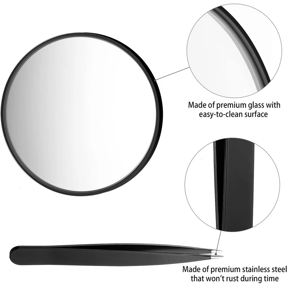 Magnifying  20X +10X Magnifier Mirrors with 2 Suction Cups Small Travel8052 - Image 3 of 4