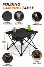 Folding Camping Table Portable Outdoor Picnic Table with Cup Holders Compact